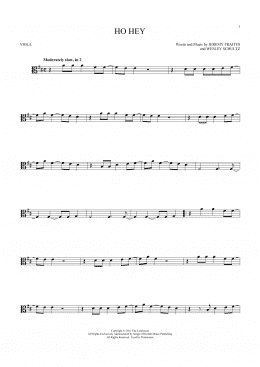 page one of Ho Hey (Viola Solo)