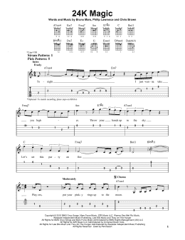 page one of 24K Magic (Easy Guitar Tab)