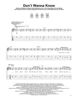 page one of Don't Wanna Know (Easy Guitar Tab)