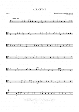 page one of All Of Me (Viola Solo)
