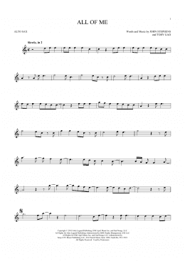page one of All Of Me (Alto Sax Solo)