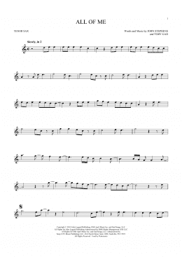 page one of All Of Me (Tenor Sax Solo)