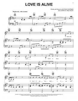 page one of Love Is Alive (Piano, Vocal & Guitar Chords (Right-Hand Melody))