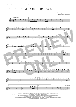 page one of All About That Bass (Flute Solo)