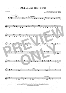 page one of Smells Like Teen Spirit (Clarinet Solo)