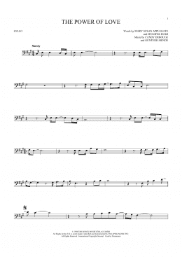 page one of The Power Of Love (Cello Solo)