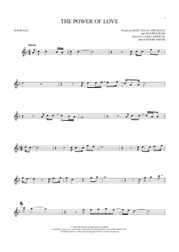 page one of The Power Of Love (Tenor Sax Solo)
