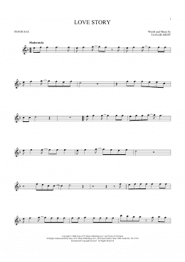 page one of Love Story (Tenor Sax Solo)