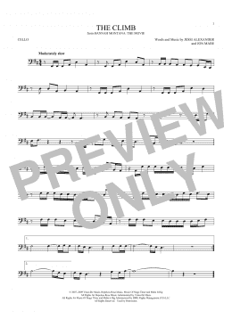 page one of The Climb (from Hannah Montana: The Movie) (Cello Solo)