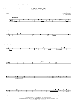 page one of Love Story (Cello Solo)
