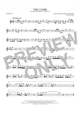 page one of The Climb (from Hannah Montana: The Movie) (Tenor Sax Solo)