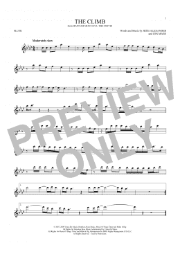 page one of The Climb (from Hannah Montana: The Movie) (Flute Solo)