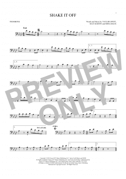 page one of Shake It Off (Trombone Solo)