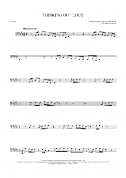 page one of Thinking Out Loud (Cello Solo)