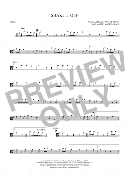 page one of Shake It Off (Viola Solo)