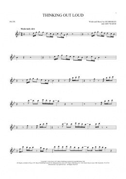 page one of Thinking Out Loud (Flute Solo)