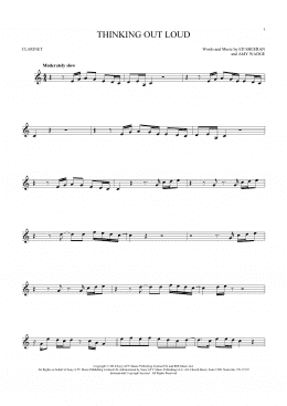page one of Thinking Out Loud (Clarinet Solo)