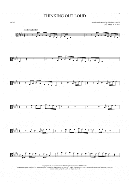 page one of Thinking Out Loud (Viola Solo)