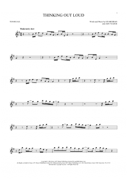 page one of Thinking Out Loud (Tenor Sax Solo)