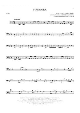 page one of Firework (Cello Solo)