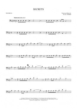 page one of Secrets (Trombone Solo)