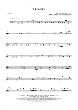 page one of Firework (Tenor Sax Solo)