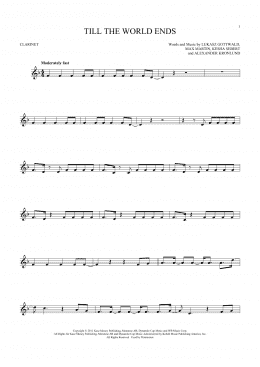 page one of Till The World Ends (Clarinet Solo)