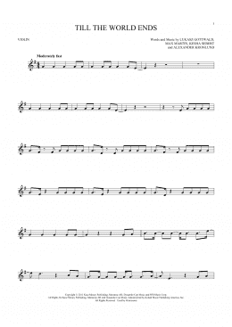 page one of Till The World Ends (Violin Solo)