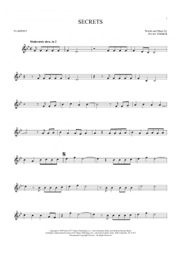 page one of Secrets (Clarinet Solo)