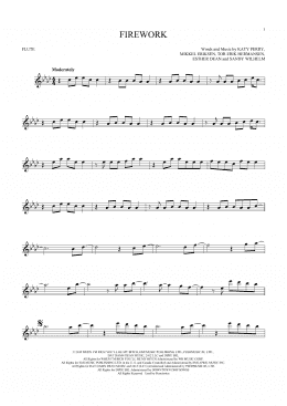 page one of Firework (Flute Solo)