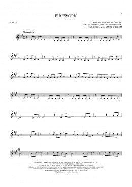 page one of Firework (Violin Solo)