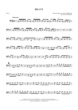 page one of Brave (Cello Solo)