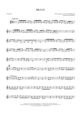 page one of Brave (Clarinet Solo)