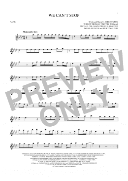 page one of We Can't Stop (Flute Solo)