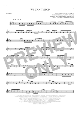 page one of We Can't Stop (Trumpet Solo)