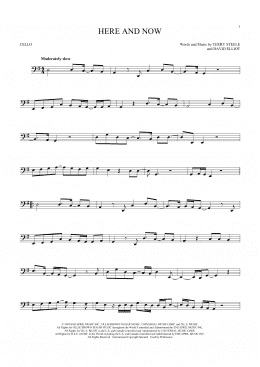 page one of Here And Now (Cello Solo)