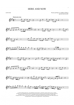 page one of Here And Now (Alto Sax Solo)