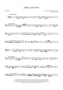 page one of Here And Now (Trombone Solo)