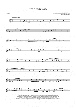 page one of Here And Now (Violin Solo)