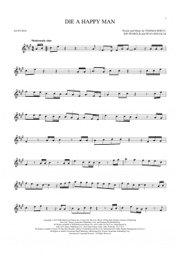 page one of Die A Happy Man (Alto Sax Solo)