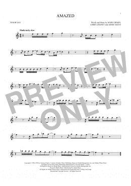 page one of Amazed (Tenor Sax Solo)
