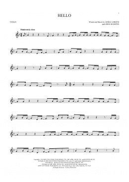 page one of Hello (Violin Solo)
