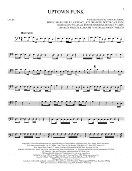 page one of Uptown Funk (feat. Bruno Mars) (Cello Solo)