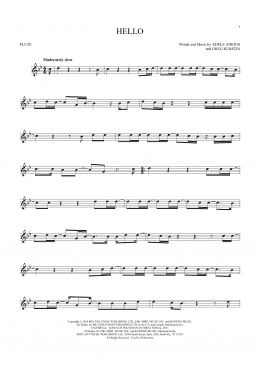 page one of Hello (Flute Solo)
