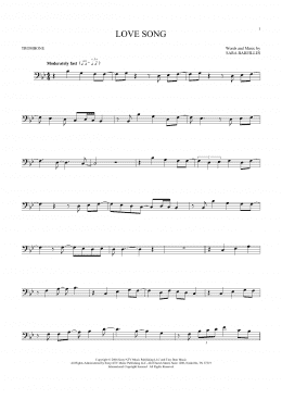 page one of Love Song (Trombone Solo)
