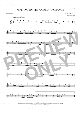 page one of Waiting On The World To Change (Tenor Sax Solo)