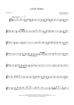 page one of Love Song (Tenor Sax Solo)