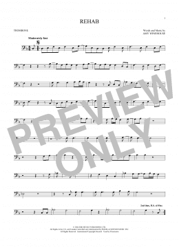page one of Rehab (Trombone Solo)