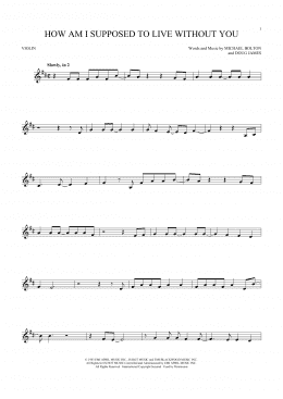 page one of How Am I Supposed To Live Without You (Violin Solo)