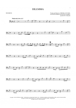 page one of Dilemma (Trombone Solo)